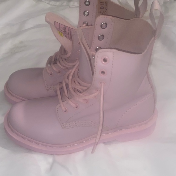Dr. Martens Light Pink Combat Boots - Picture 4 of 9